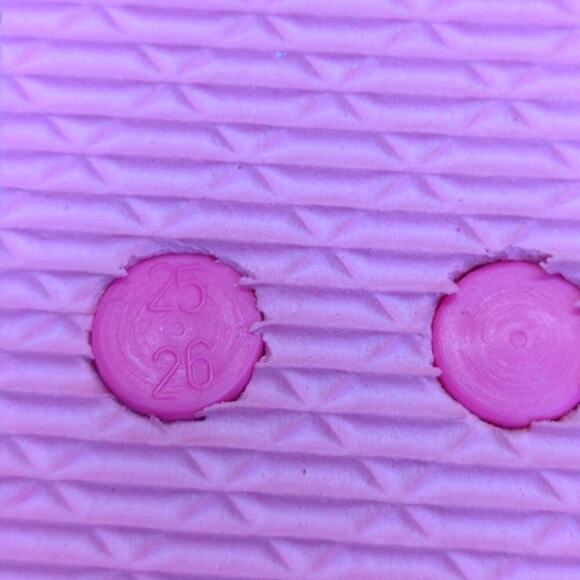 Disney Princess Crown Pattern Pink Flip Flop Kids Size 8 - Picture 5 of 8